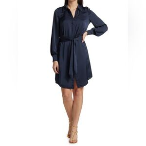 Ramy Brook  Ayla Tie-Front Shirtdress Navy Size 0